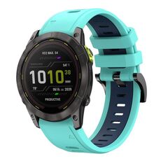 Per Garmin Enduro 2 26mm Cinturino sportivo in silicone bicolore (verde menta + blu)