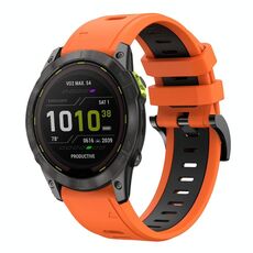 Per Garmin Enduro 2 26mm Cinturino sportivo in silicone bicolore (arancione + nero)