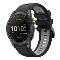 Per Garmin Enduro 2 26mm Cinturino sportivo in silicone bicolore (nero + grigio)