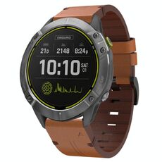 Per Garmin Enduro 26mm Cinturino in pelle con fibbia in acciaio (marrone)