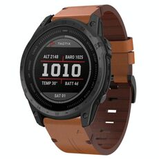 Per Garmin Tactix 7 26mm Cinturino in pelle con fibbia in acciaio (marrone)