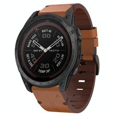 Per Garmin Tactix 7 Pro 26mm Cinturino in pelle con fibbia in acciaio (marrone)