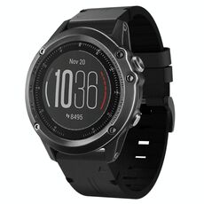 Per Garmin Fenix 3 HR 26mm Cinturino in pelle con fibbia in acciaio (nero)