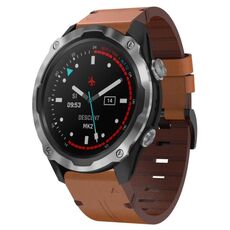Per Garmin Descent MK 2 26mm Cinturino in pelle con fibbia in acciaio (marrone)