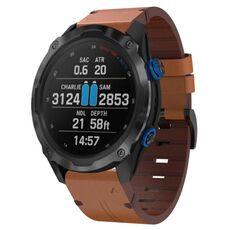 Per Garmin Descent MK 2i 26mm Cinturino in pelle con fibbia in acciaio (marrone)