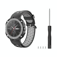 Per Huawei Watch GT Cyber Cinturino traspirante bicolore (nero + grigio)