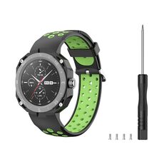 Per Huawei Watch GT Cyber cinturino traspirante bicolore (nero + verde)