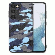 Per Samsung Galaxy S23 5G Cover posteriore in pelle mimetica Custodia per telefono (blu)