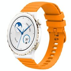 Per Huawei Watch GT3 Pro 43mm 20mm Cinturino in silicone tinta unita con motivo a pois ondulato (giallo)