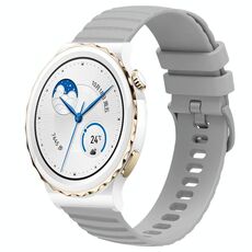 Per Huawei Watch GT3 Pro 43mm 20mm Cinturino in silicone tinta unita con motivo a punti ondulati (grigio)