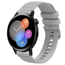 Per Huawei Watch GT3 42mm 20mm Cinturino in silicone a tinta unita con motivo a punti ondulati (grigio)