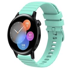 Per Huawei Watch GT3 42mm 20mm Cinturino in silicone tinta unita con motivo a pois ondulato (verde acqua)