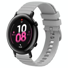 Cinturino per orologio in silicone a tinta unita con motivo a punti ondulati per Huawei Watch GT2 42 mm 20 mm (grigio)