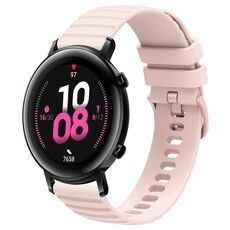 Cinturino per orologio in silicone a tinta unita con motivo a punti ondulati per Huawei Watch GT2 42 mm 20 mm (rosa)