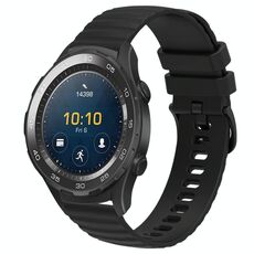 Per Huawei Watch 2 Cinturino in silicone tinta unita con motivo a pois ondulato da 20 mm (nero)
