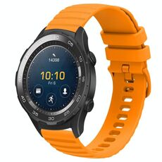 Per Huawei Watch 2 Cinturino in silicone a tinta unita con motivo a punti ondulati da 20 mm (giallo)