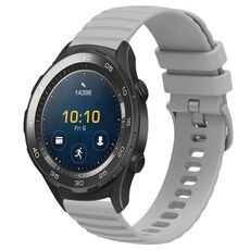 Per Huawei Watch 2 Cinturino in silicone tinta unita con motivo a pois ondulato da 20 mm (grigio)