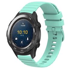 Per Huawei Watch 2 cinturino in silicone tinta unita con motivo a pois ondulato da 20 mm (verde acqua)