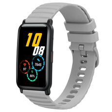 For Honor Watch ES Cinturino per orologio in silicone tinta unita con motivo a pois ondulato da 20 mm (grigio)