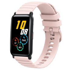Cinturino per orologio in silicone tinta unita con motivo a punti ondulati da 20 mm per Honor Watch ES (rosa)