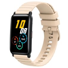 Cinturino per orologio in silicone a tinta unita For Honor Watch ES 20 mm con motivo a punti ondulati (beige)