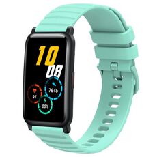 For Honor Watch ES Cinturino per orologio in silicone tinta unita con motivo a pois ondulato da 20 mm (verde acqua)