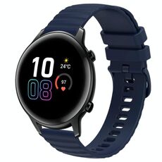 Per Honor Magic Watch2 42mm 20mm Cinturino in silicone tinta unita con motivo a pois ondulato (blu navy)