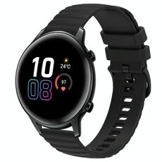 Per Honor Magic Watch2 42mm 20mm Cinturino in silicone a tinta unita con motivo a punti ondulati (nero)