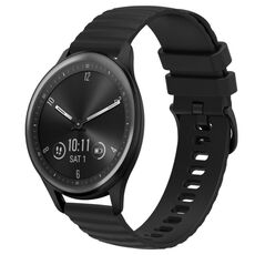 Cinturino per orologio in silicone a tinta unita con motivo a punti ondulati Garmin Vivomove Sport 20 mm (nero)