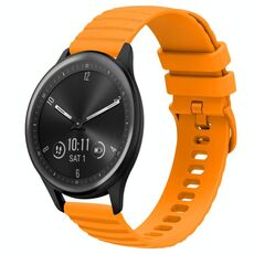 Per Garmin Vivomove Sport Cinturino per orologio in silicone tinta unita con motivo a punti ondulati da 20 mm (giallo)