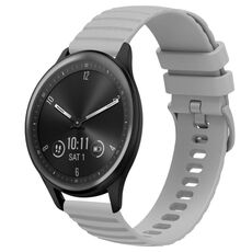 Per Garmin Vivomove Sport Cinturino per orologio in silicone tinta unita con motivo a punti ondulati da 20 mm (grigio)