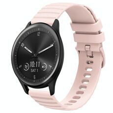Per Garmin Vivomove Sport Cinturino per orologio in silicone tinta unita con motivo a punti ondulati da 20 mm (rosa)