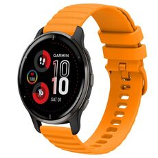 Per Garmin Venu 2 Plus cinturino in silicone tinta unita con motivo a pois ondulato da 20 mm (giallo)