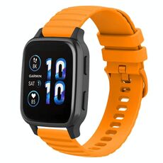 Per Garmin Forerunner Sq2 Music Cinturino per orologio in silicone tinta unita con motivo a punti ondulati da 20 mm (giallo)