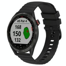 Per Garmin Approach S40 Cinturino per orologio in silicone a tinta unita con motivo a punti ondulati da 20 mm (nero)
