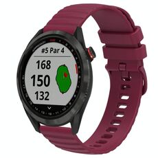 Per Garmin Approach S40 Cinturino per orologio in silicone a tinta unita con motivo a punti ondulati da 20 mm (rosso vino)