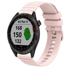 Per Garmin Approach S40 Cinturino per orologio in silicone a tinta unita con motivo a punti ondulati da 20 mm (rosa)