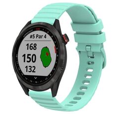 Per Garmin Approach S40 Cinturino per orologio in silicone tinta unita con motivo a punti ondulati da 20 mm (verde acqua)