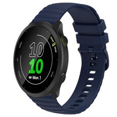 Per Garmin Forerunner 158 Cinturino per orologio in silicone tinta unita con motivo a punti ondulati da 20 mm (blu navy)