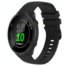Per Garmin Forerunner 158 Cinturino per orologio in silicone tinta unita con motivo a punti ondulati da 20 mm (nero)