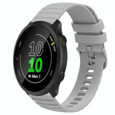 Per Garmin Forerunner 158 Cinturino per orologio in silicone tinta unita con motivo a punti ondulati da 20 mm (grigio)