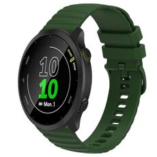Per Garmin Forerunner 158 Cinturino per orologio in silicone tinta unita con motivo a punti ondulati da 20 mm (verde militare)