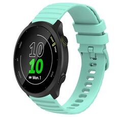 Per Garmin Forerunner 158 20mm cinturino in silicone tinta unita con motivo a punti ondulati (verde acqua)