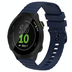 Per Garmin Forerunner 55 Cinturino per orologio in silicone tinta unita con motivo a punti ondulati da 20 mm (blu navy)