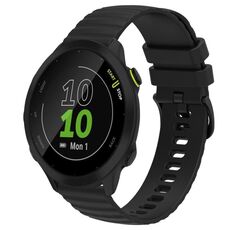 Per Garmin Forerunner 55 Cinturino per orologio in silicone tinta unita con motivo a punti ondulati da 20 mm (nero)