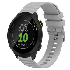 Per Garmin Forerunner 55 Cinturino per orologio in silicone a tinta unita con motivo a punti ondulati da 20 mm (grigio)