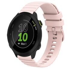 Per Garmin Forerunner 55 Cinturino per orologio in silicone a tinta unita con motivo a punti ondulati da 20 mm (rosa)