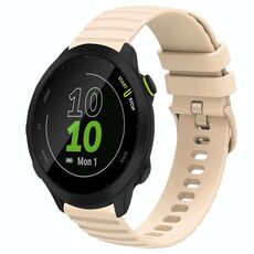 Per Garmin Forerunner 55 Cinturino per orologio in silicone tinta unita con motivo a punti ondulati da 20 mm (beige)