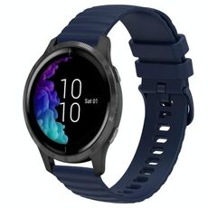 Per Garmin Venu 20mm cinturino in silicone a tinta unita con motivo a punti ondulati (blu navy)