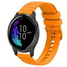 Cinturino per orologio in silicone tinta unita con motivo a punti ondulati da 20 mm Garmin Venu (giallo)